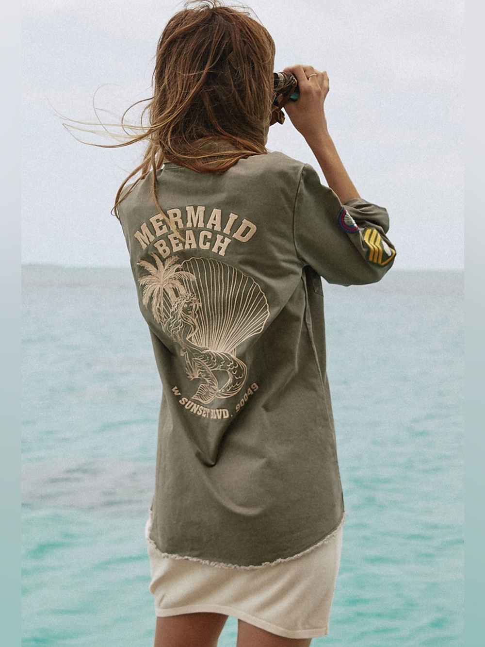 Rare Spell & The Gypsy Mermaid Beach Twill Army Jacket Boho Military Shacket